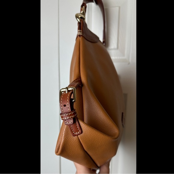 DOONEY & BOURKE Medium Sac Hobo Purse Shoulder Hand Bag Cognac Tan Brown Leather - Picture 7 of 16